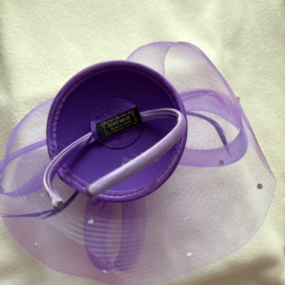 Fascinator, Purple, Headband Style, No Defects - Picture 4 of 4